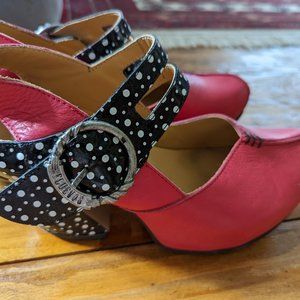 red and black John Fluevogs